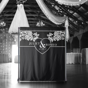Tenture Noir et blanc moderne cadre élégant de mariage