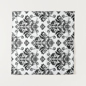 Tenture Noir et blanc oriental : Texture classique (Devant (Horizontal))