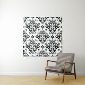 Tenture Noir et blanc oriental : Texture classique (En situation)