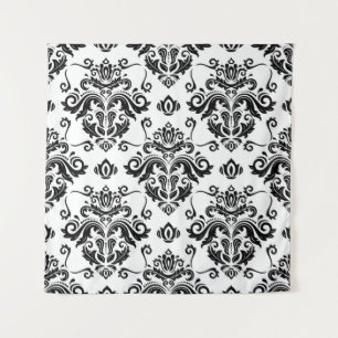 Tenture Noir et blanc oriental : Texture classique