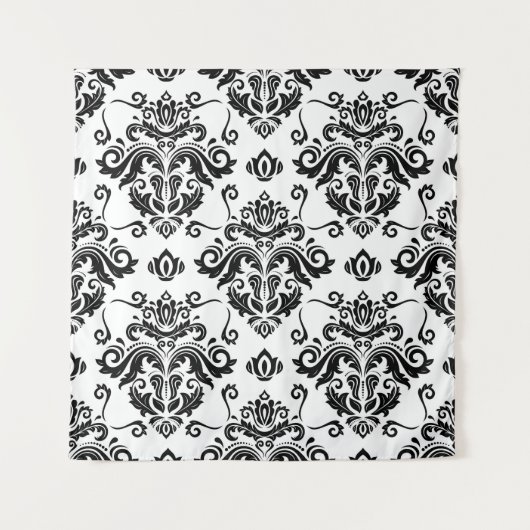 Tenture Noir et blanc oriental : Texture classique (Devant)