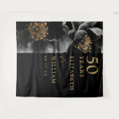 Tenture Noir Et Or Élégant 50e Anniversaire Contexte (Devant (Horizontal))