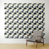 Tenture Noir, gris, chevron jaune (En situation (horizontale))