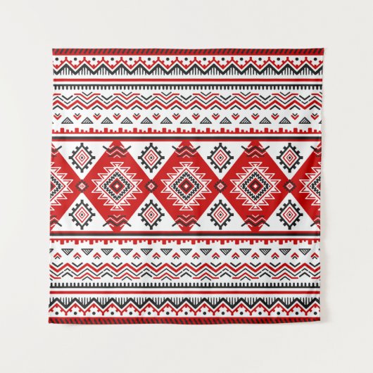 Tenture Noir noir rouge, motifs ukrainiens. (Devant)