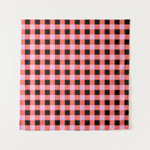 Tenture Noir rose À damiers En vichy Motif