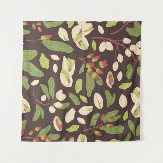 Tenture Noix De Pistache : Noir Tirée À La Main Et Sans Co (Devant (Horizontal))