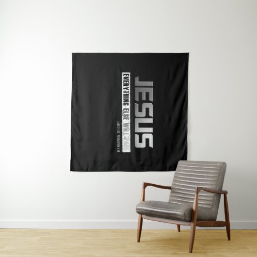 Tenture Nom chrétien JESUS Tout le reste s'estompera (En situation (horizontale))