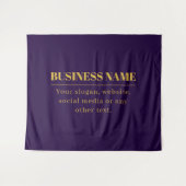 Tenture Nom commercial ou salutation Dark Purple & Gold (Devant (Horizontal))