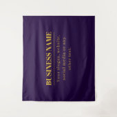 Tenture Nom commercial ou salutation Dark Purple & Gold (Devant)
