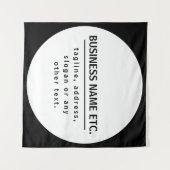 Tenture Nom commercial & Slogan/autre texte | Noir et blan (Devant (Horizontal))