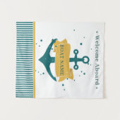 Tenture Nom de bateau personnalisé nautique (Devant (Horizontal))