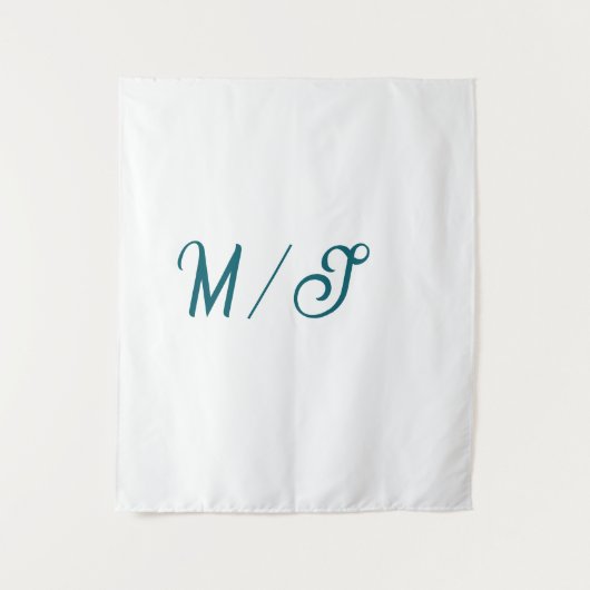 Tenture Nom de couple de mariage monogramme turquoise styl (Devant)