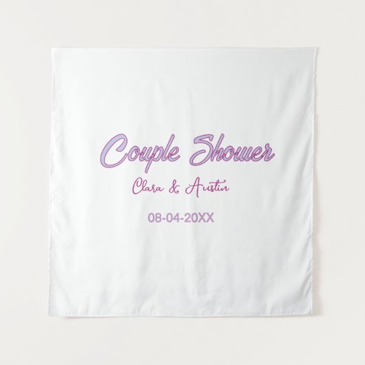 Tenture nom de douche de couple date gris tendance simple (Devant)