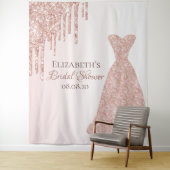 Tenture Nom de la robe rose gold de la mariée (En situation)