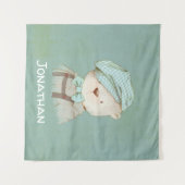 Tenture Nom de l'ours bébé Personnalisé bébé garçon mignon (Devant (Horizontal))