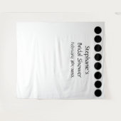 Tenture Nom de monogramme de douche de mariée points noirs (Devant (Horizontal))