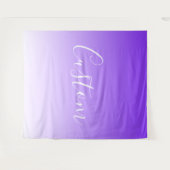 Tenture Nom de script cursif & ombre violet clair modifiab (Devant (Horizontal))