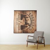 Tenture Nom du Cabine de famille Personnalisé en bois rust (En situation (horizontale))