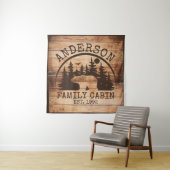 Tenture Nom du Cabine de famille Personnalisé en bois rust (En situation)