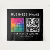 Tenture Nom du logo professionnel personnalisé Code QR XL (Devant (Horizontal))