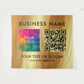 Tenture Nom du logo professionnel personnalisé QR Code ext (Devant (Horizontal))