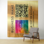 Tenture Nom du logo professionnel personnalisé QR Code ext (En situation)