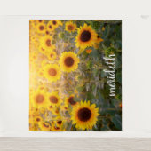 Tenture Nom du monogramme Champ branché des tournesols jau (Devant)