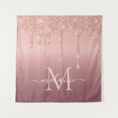 Tenture Nom du monogramme Rose texte Parties scintillant d (Devant)