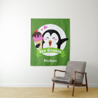 Nom et couleur personnalisés Crème glacée Tapisser