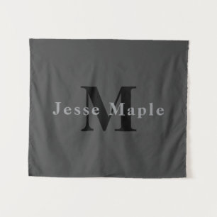 Tenture Nom et monogramme   Dark Gray