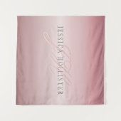 Tenture Nom et monogramme | Soft FAUX Rose Gold Blush (Devant (Horizontal))