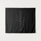Tenture Nom et nom de famille des couples Monogramme (Devant (Horizontal))