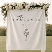 Tenture Nom noir et blanc simple pour la table amoureuse