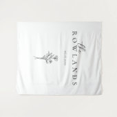 Tenture Nom noir et blanc simple pour la table amoureuse (Devant (Horizontal))