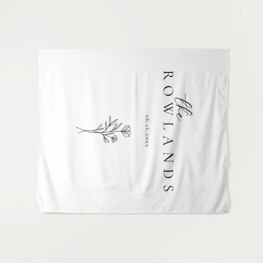 Tenture Nom noir et blanc simple pour la table amoureuse (Devant (Horizontal))