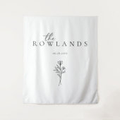 Tenture Nom noir et blanc simple pour la table amoureuse (Devant)