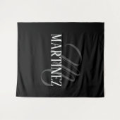 Tenture Nom Personnalisé Black Elegant | Nom (Devant (Horizontal))