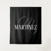 Tenture Nom Personnalisé Black Elegant | Nom (Devant)