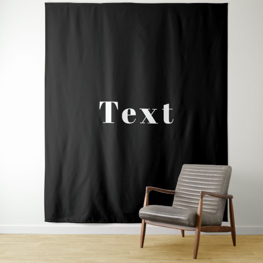 Tenture Nom personnalisé élégant ou autre texte | Noir & B (En situation)