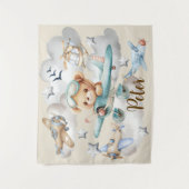 Tenture Nom personnalisé Pilote Teddy Bear Arrière-plan (Devant)