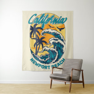Tenture Nom personnalisé / Texte Californie Surf