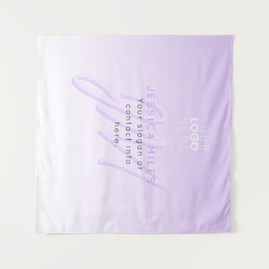 Tenture Nom professionnel et Modèle Slogan | Violet clair (Devant (Horizontal))