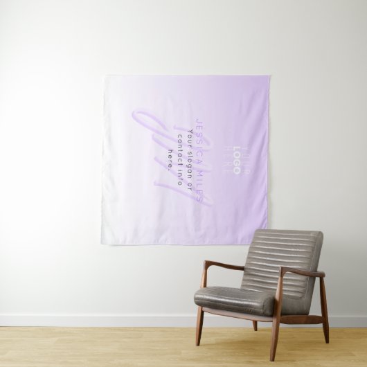 Tenture Nom professionnel et Modèle Slogan | Violet clair (En situation (horizontale))