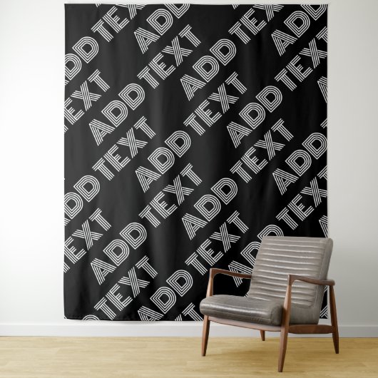 Tenture Nom rétro-moderne gras ou Motif Word (En situation)