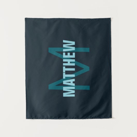 Tenture Nom simple en gras personnalisable en monogramme (Devant)