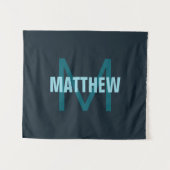 Tenture Nom simple en gras personnalisable en monogramme (Devant (Horizontal))