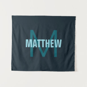 Tenture Nom simple en gras personnalisable en monogramme