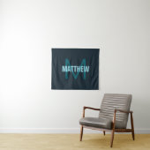 Tenture Nom simple en gras personnalisable en monogramme (En situation (horizontale))