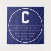 Tenture Nom unique & modèle de monogramme | Bleu marine (Devant)