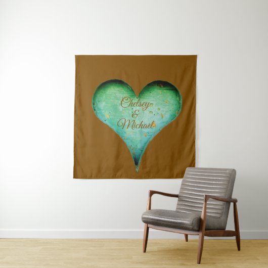 Tenture Noms de couples rustiques romantiques (En situation)